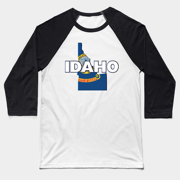 Idaho Colored State Baseball T-Shirt by m2inspiration